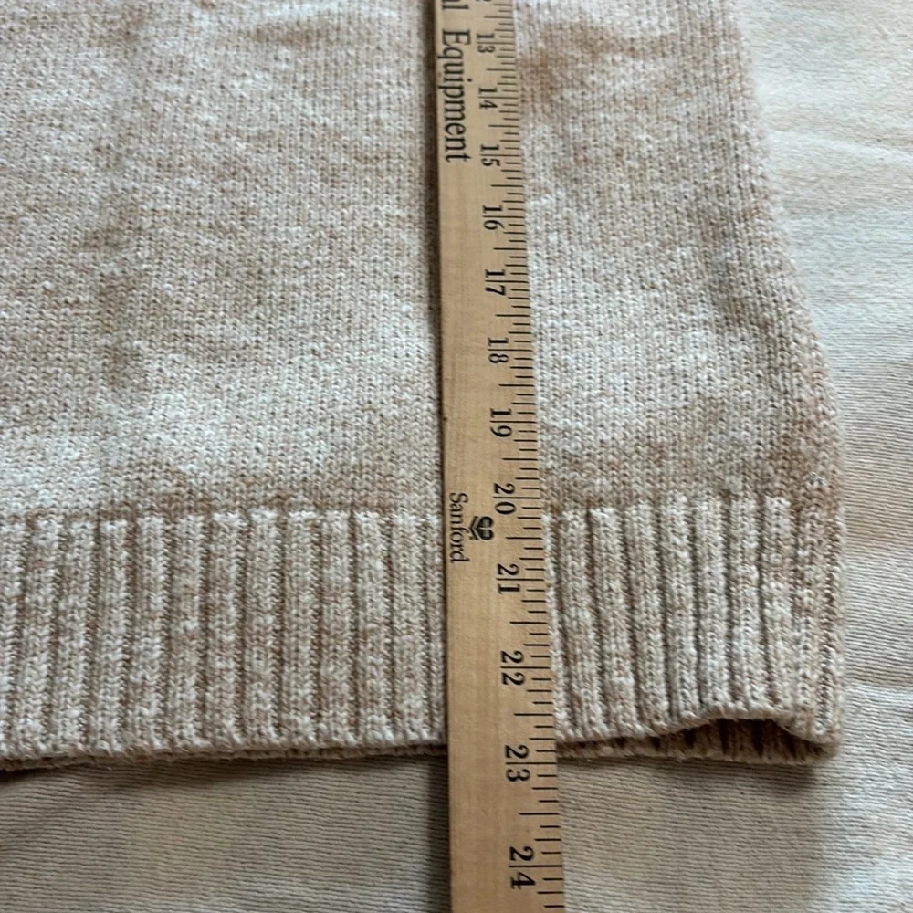 J. Crew women’s beige marled crew neck puff sleeve knit sweater size XS‎
